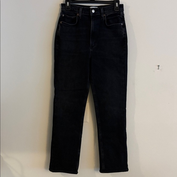 AGOLDE High Rise Stovepipe Denim Jeans in Black 27 - Picture 1 of 7